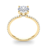 Round Cut Pavé Hidden Halo Engagement Ring - Diamonds By Rothschild