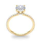 Round Cut Pavé Hidden Halo Engagement Ring - Diamonds By Rothschild