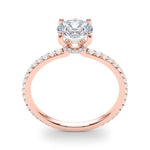 Round Cut Pavé Hidden Halo Engagement Ring - Diamonds By Rothschild