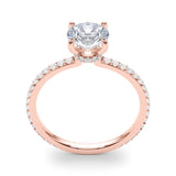 Round Cut Pavé Hidden Halo Engagement Ring - Diamonds By Rothschild