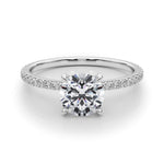 Round Cut Pavé Hidden Halo Engagement Ring - Diamonds By Rothschild