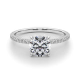 Round Cut Pavé Hidden Halo Engagement Ring - Diamonds By Rothschild