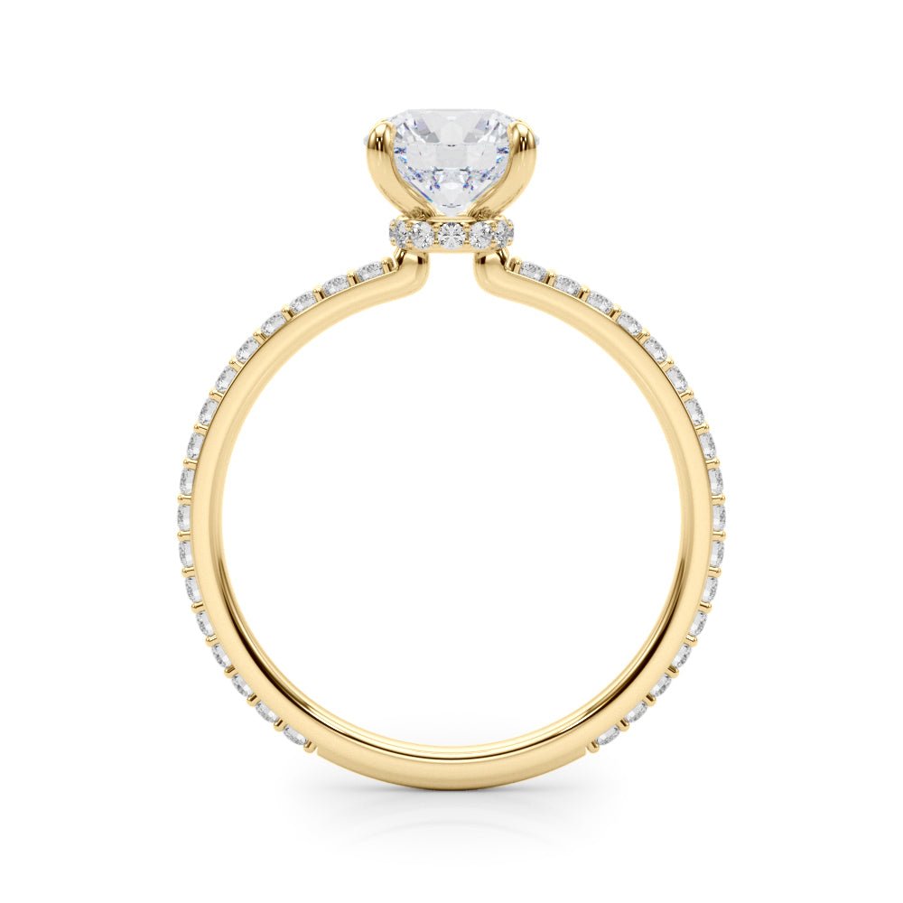 Round Cut Pavé Hidden Halo Engagement Ring - Diamonds By Rothschild