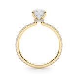 Round Cut Pavé Hidden Halo Engagement Ring - Diamonds By Rothschild