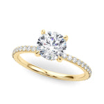 Round Cut Pavé Hidden Halo Engagement Ring - Diamonds By Rothschild