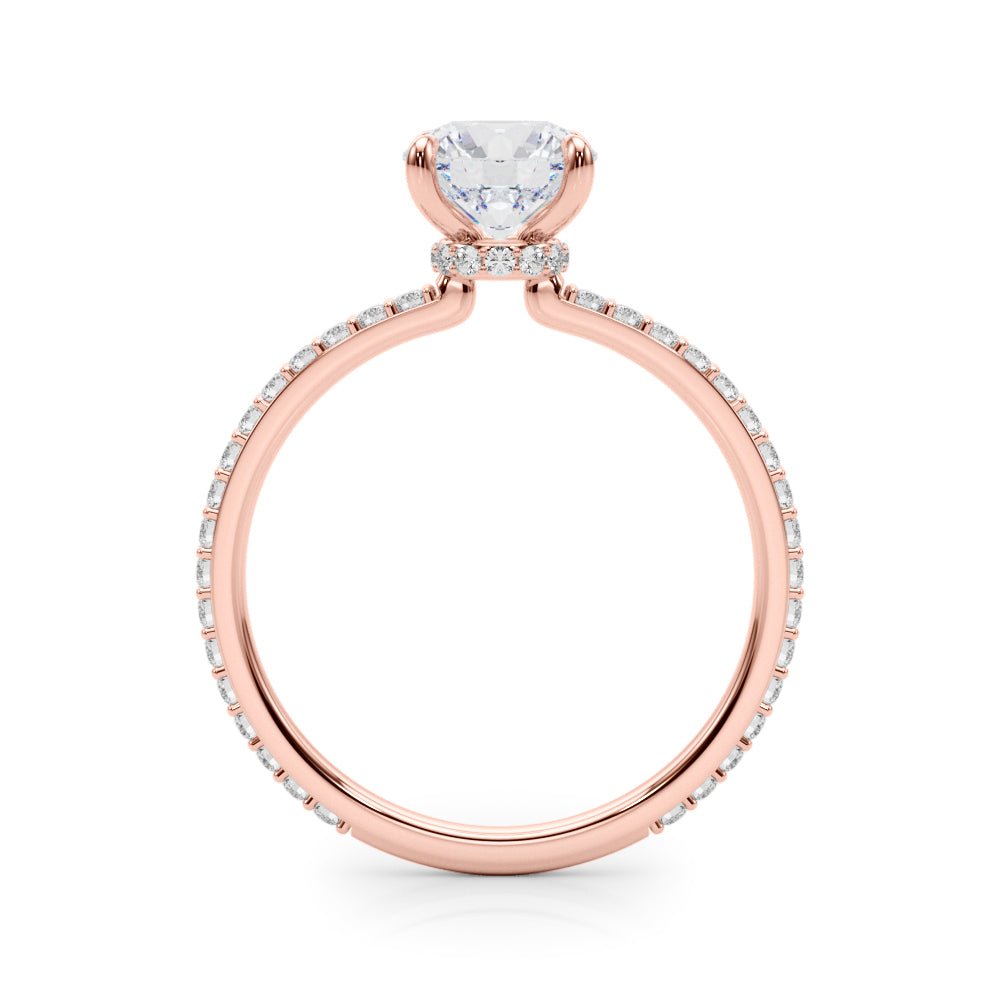 Round Cut Pavé Hidden Halo Engagement Ring - Diamonds By Rothschild