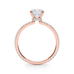 Round Cut Pavé Hidden Halo Engagement Ring - Diamonds By Rothschild