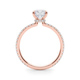 Round Cut Pavé Hidden Halo Engagement Ring - Diamonds By Rothschild