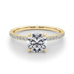 Round Cut Pavé Hidden Halo Engagement Ring - Diamonds By Rothschild