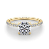 Round Cut Pavé Hidden Halo Engagement Ring - Diamonds By Rothschild