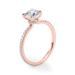 Round Cut Pavé Hidden Halo Engagement Ring - Diamonds By Rothschild