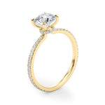 Round Cut Pavé Hidden Halo Engagement Ring - Diamonds By Rothschild