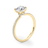 Round Cut Pavé Hidden Halo Engagement Ring - Diamonds By Rothschild