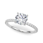Round Cut Pavé Hidden Halo Engagement Ring - Diamonds By Rothschild