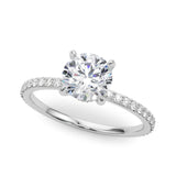 Round Cut Pavé Hidden Halo Engagement Ring - Diamonds By Rothschild