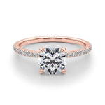 Round Cut Pavé Hidden Halo Engagement Ring - Diamonds By Rothschild
