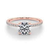 Round Cut Pavé Hidden Halo Engagement Ring - Diamonds By Rothschild