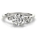 Round Detailed Side Stone Engagement Ring - Diamonds By Rothschild