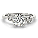 Round Detailed Side Stone Engagement Ring - Diamonds By Rothschild