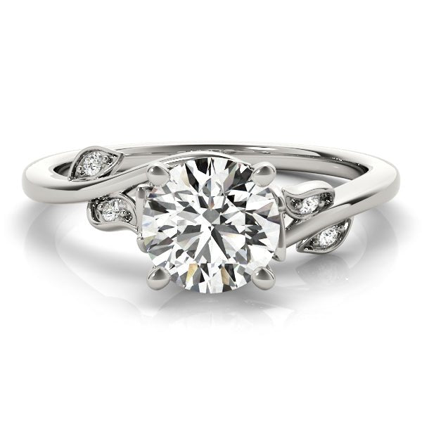 Round Detailed Side Stone Engagement Ring - Diamonds By Rothschild