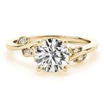 Round Detailed Side Stone Engagement Ring - Diamonds By Rothschild