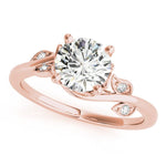 Round Detailed Side Stone Engagement Ring - Diamonds By Rothschild