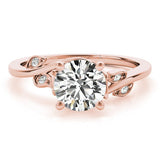 Round Detailed Side Stone Engagement Ring - Diamonds By Rothschild