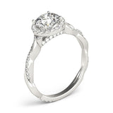 Round Diamond Ring Setting with Halo and Braided Shank - Diamonds By Rothschild