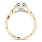 Round Diamond Ring Setting with Halo and Braided Shank - Diamonds By Rothschild