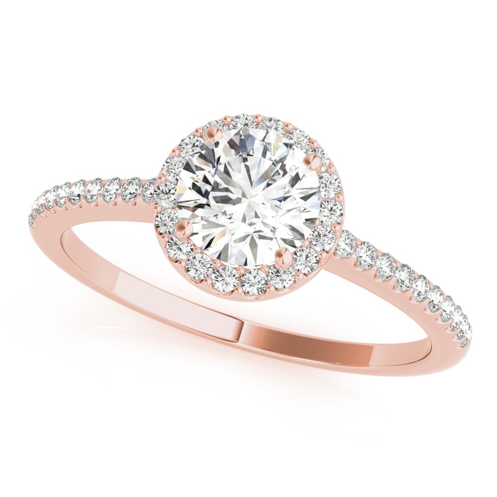 Round Halo Pavé Shank Engagement Ring - Diamonds By Rothschild