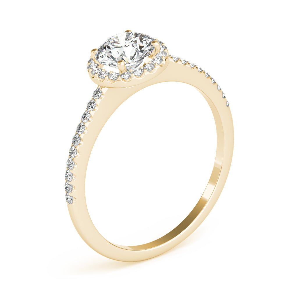 Round Halo Pavé Shank Engagement Ring - Diamonds By Rothschild