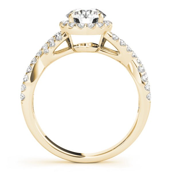 Round Halo Twisted Pavé Engagement Ring - Diamonds By Rothschild