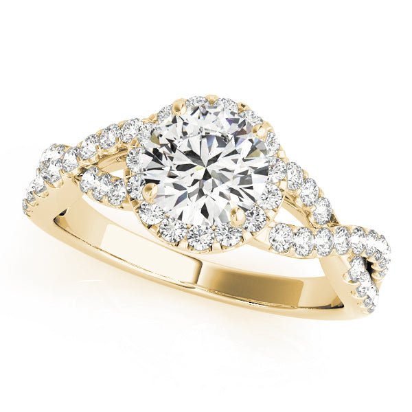 Round Halo Twisted Pavé Engagement Ring - Diamonds By Rothschild