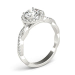 Round Halo with Twister Shank Engagement Ring - Diamonds By Rothschild