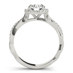 Round Halo with Twister Shank Engagement Ring - Diamonds By Rothschild