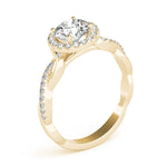 Round Halo with Twister Shank Engagement Ring - Diamonds By Rothschild