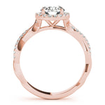 Round Halo with Twister Shank Engagement Ring - Diamonds By Rothschild