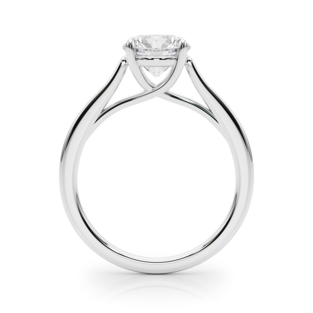 Round Solitaire Engagement Ring with Cathedral Setting - Diamonds By Rothschild