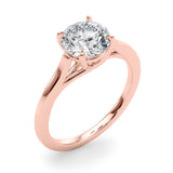Round Solitaire Engagement Ring with Cathedral Setting - Diamonds By Rothschild