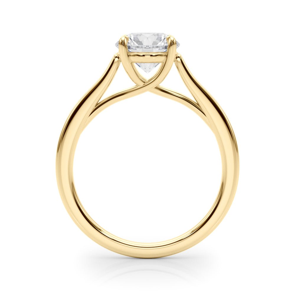 Round Solitaire Engagement Ring with Cathedral Setting - Diamonds By Rothschild