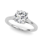 Round Solitaire Engagement Ring with Cathedral Setting - Diamonds By Rothschild