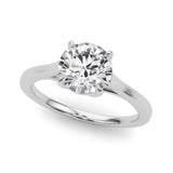 Round Solitaire Engagement Ring with Cathedral Setting - Diamonds By Rothschild