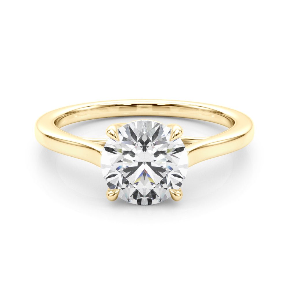 Round Solitaire Engagement Ring with Cathedral Setting - Diamonds By Rothschild