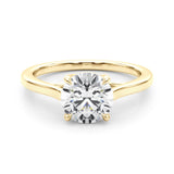 Round Solitaire Engagement Ring with Cathedral Setting - Diamonds By Rothschild