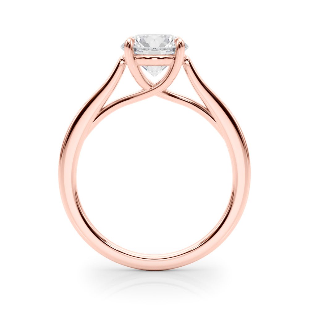 Round Solitaire Engagement Ring with Cathedral Setting - Diamonds By Rothschild
