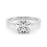 Round Solitaire Engagement Ring with Cathedral Setting - Diamonds By Rothschild