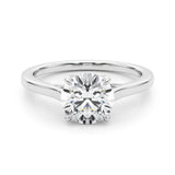 Round Solitaire Engagement Ring with Cathedral Setting - Diamonds By Rothschild