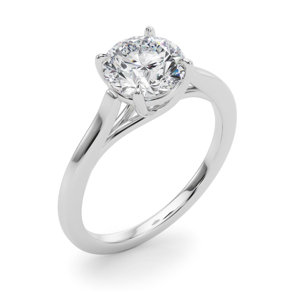 Round Solitaire Engagement Ring with Cathedral Setting - Diamonds By Rothschild