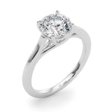 Round Solitaire Engagement Ring with Cathedral Setting - Diamonds By Rothschild