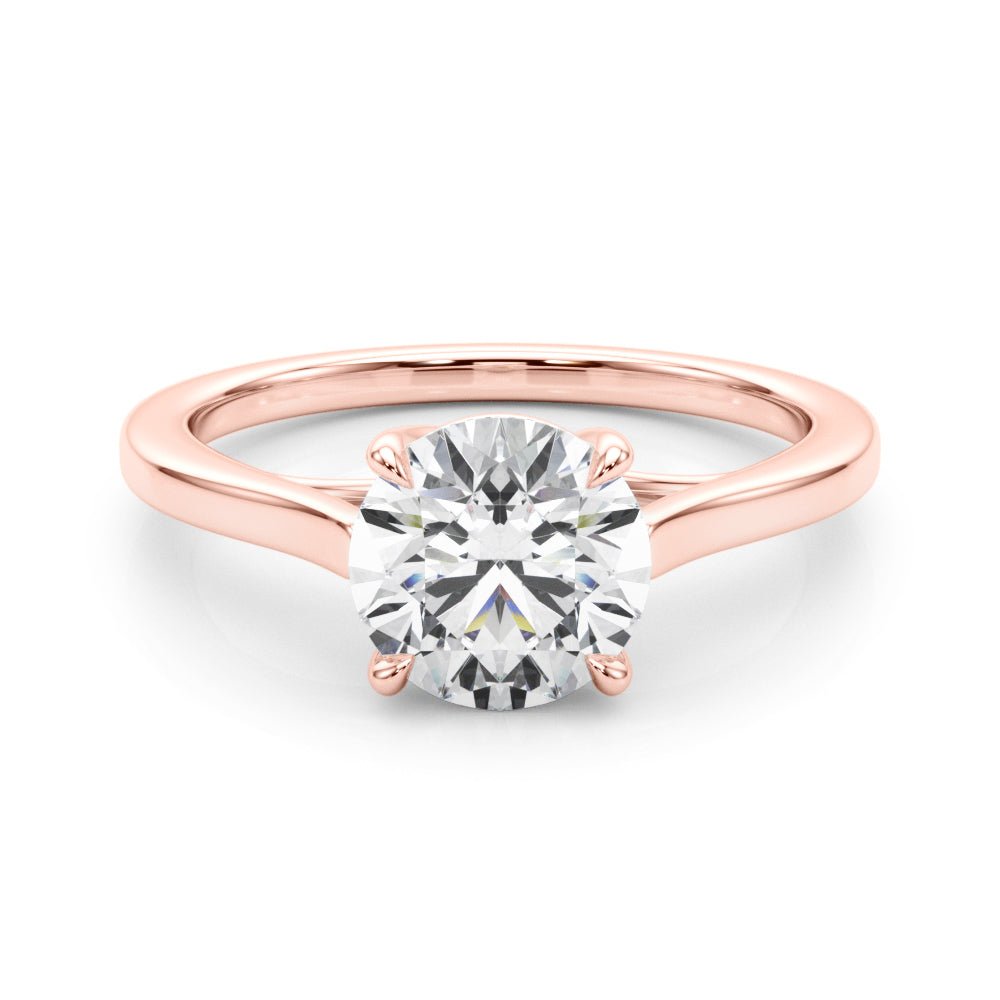 Round Solitaire Engagement Ring with Cathedral Setting - Diamonds By Rothschild